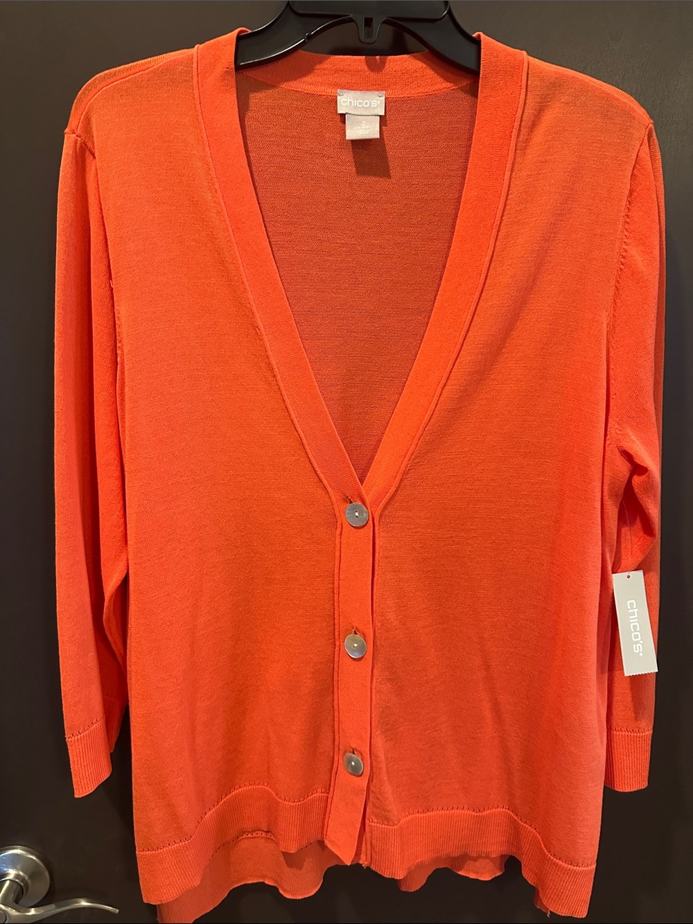 NWT Chico's Women's Orange Lightweight Cardigan